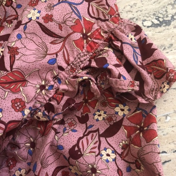 Women's Free Assembly Rose Floral Print Top / Blouse Size L - Picture 5 of 16